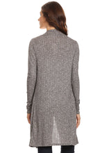 Load image into Gallery viewer, Women's Ribbed Open Front Long Sleeve Cardigan Small to 3XL Made in USA