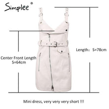 Load image into Gallery viewer, V-neck Sash Zipper Mini Dress