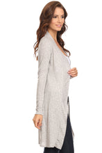 Load image into Gallery viewer, Women's Ribbed Open Front Long Sleeve Cardigan Small to 3XL Made in USA