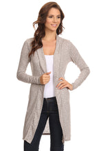 Load image into Gallery viewer, Women's Ribbed Open Front Long Sleeve Cardigan Small to 3XL Made in USA