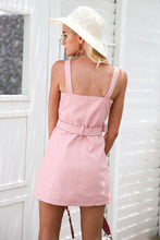 Load image into Gallery viewer, V-neck Sash Zipper Mini Dress