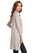Load image into Gallery viewer, Women's Ribbed Open Front Long Sleeve Cardigan Small to 3XL Made in USA