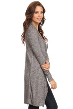 Load image into Gallery viewer, Women's Ribbed Open Front Long Sleeve Cardigan Small to 3XL Made in USA