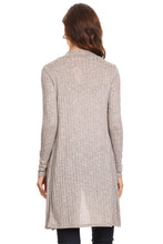 Load image into Gallery viewer, Women's Ribbed Open Front Long Sleeve Cardigan Small to 3XL Made in USA