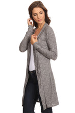 Load image into Gallery viewer, Women's Ribbed Open Front Long Sleeve Cardigan Small to 3XL Made in USA