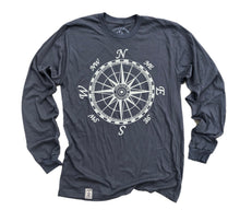 Load image into Gallery viewer, Mariner's Compass: Fine Jersey Long Sleeve T-Shirt in Slate