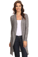 Load image into Gallery viewer, Women's Ribbed Open Front Long Sleeve Cardigan Small to 3XL Made in USA