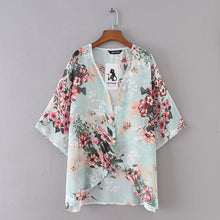 Load image into Gallery viewer, Floral Chiffon Kimono Blouse