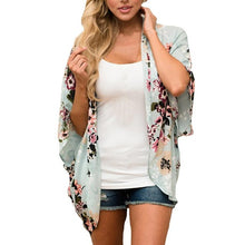 Load image into Gallery viewer, Floral Chiffon Kimono Blouse